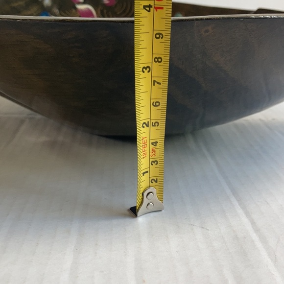 Vtg Batea folk art wood hand painted console bowl - Picture 15 of 15